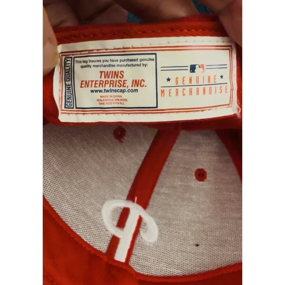 Vintage 90s Philadelphia Phillies Hat Cap Snapback OS Twins Enterprise NWT MLB